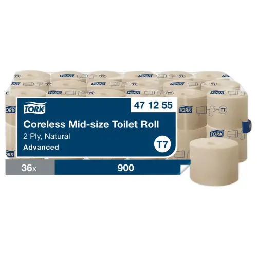 36 Rouleaux de papier toilette T7 - Sans mandrin - Naturel - TORK