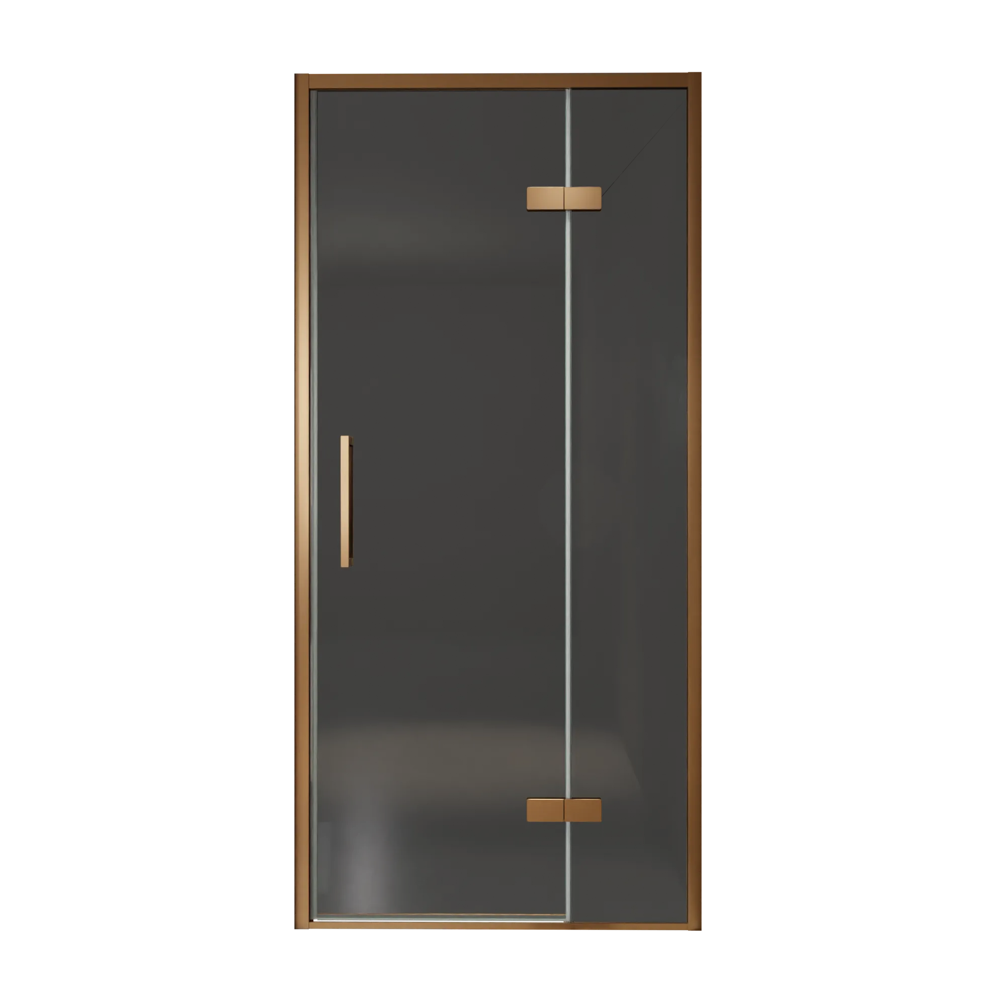 Balmani Senses Design porte pivotante à droite 100 cm x 210 cm verre fumé, Profil Brushed Rosegold
