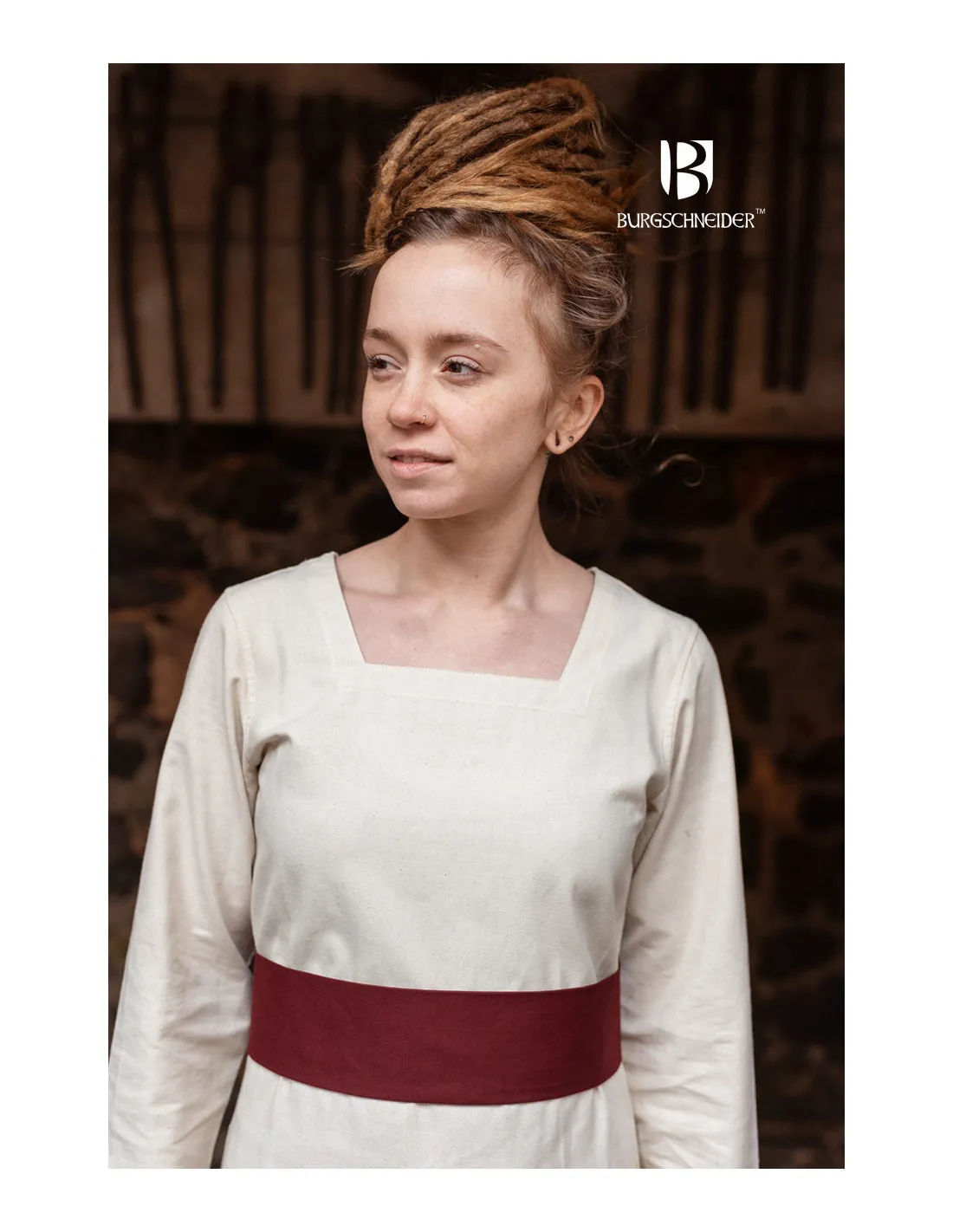 Ceinture médiévale réglable Sieglinde, bordeaux ⚔️ Boutique Épées