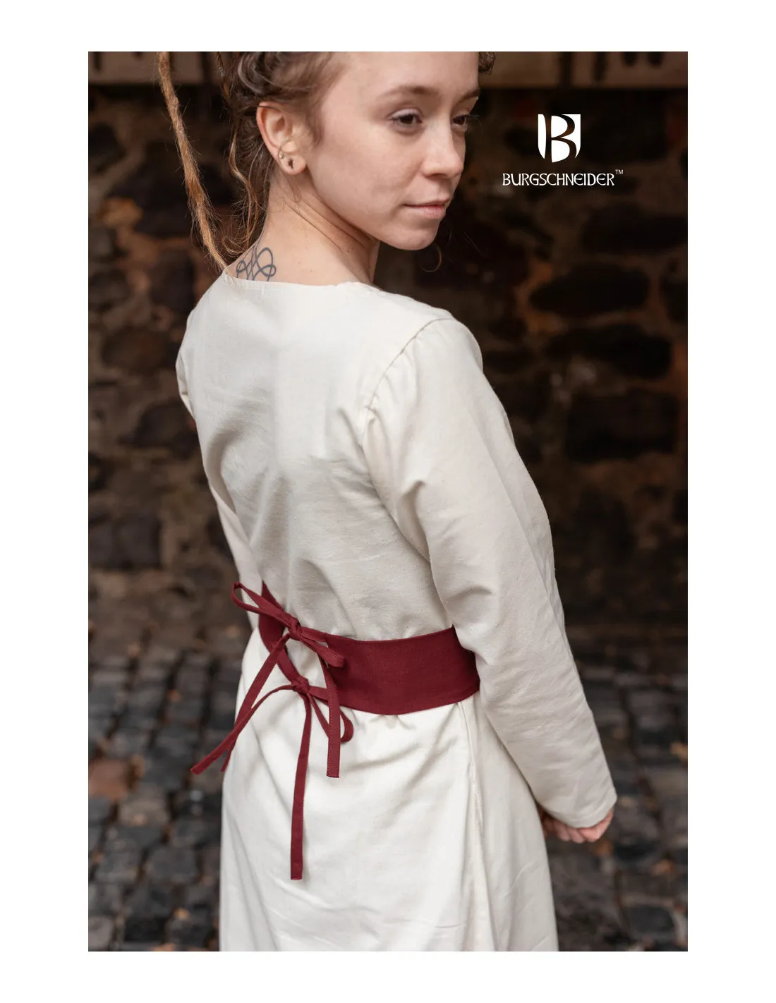 Ceinture médiévale réglable Sieglinde, bordeaux ⚔️ Boutique Épées