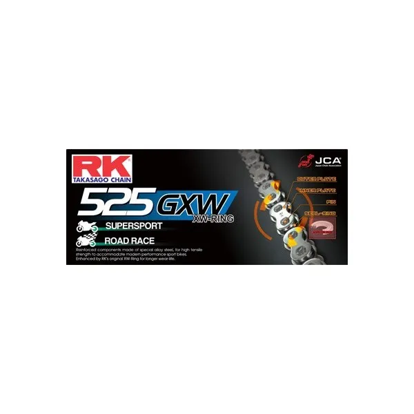  CHAINE RK 525GXW 100 MAILLONS avec Attache à River. 