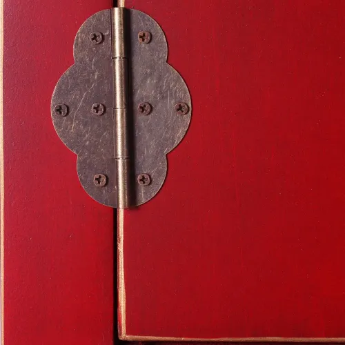 Console rouge 6 tiroirs 2 portes ORIENTE