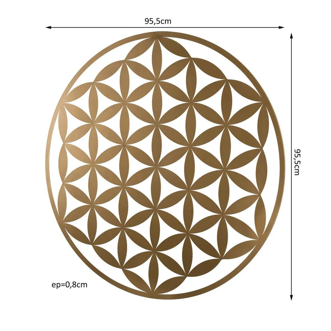Décoration Murale TOD Ronde 95X95Cm Métal Doré | 3 Suisses