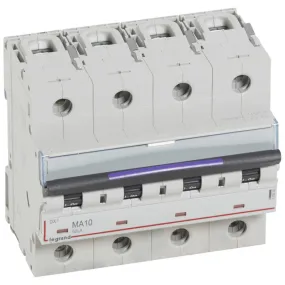 Disjoncteur magnétique seul DX M 50kA arrivée haute et départ bas à vis 4P 400V~ 10A 6 modules (410260)