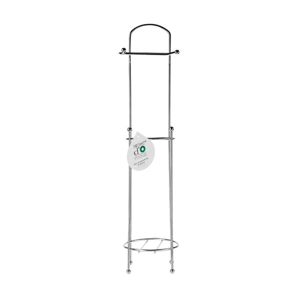 Dérouleur papier toilette wc avec réserve en métal chrome