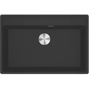 Franke Maris MRG 210-110-72 Evier sous plan/à fleur 75x50cm, avec bonde et siphon, en Fragranit+, Noir mat