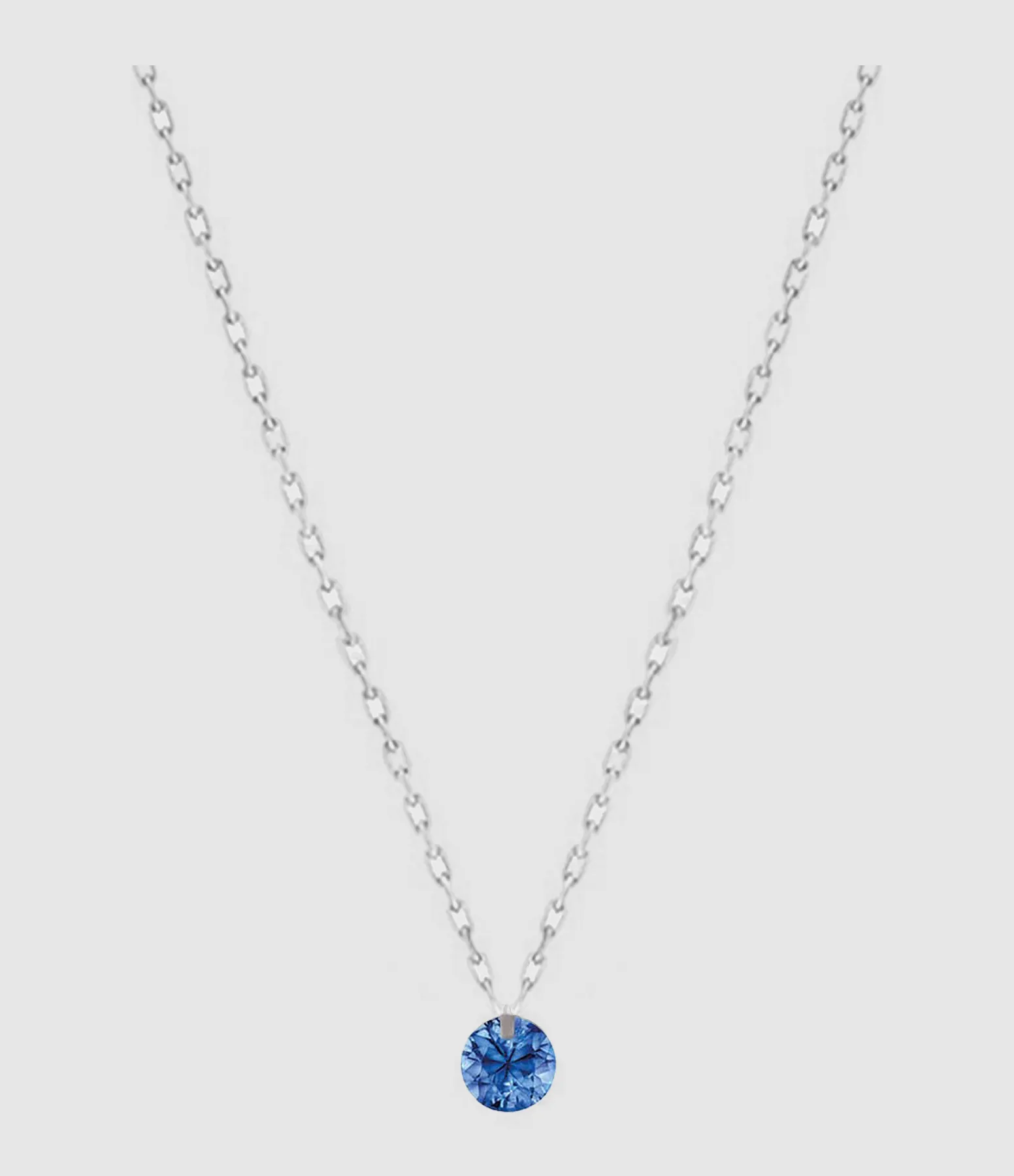 LA BRUNE & LA BLONDE Partager  Collier Mini Confetti Saphir Bleu Or Blanc  