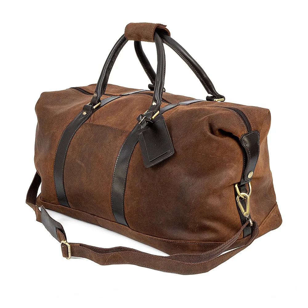 Sac de voyage en cuir édouardien