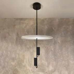 Suspension with brass and alabaster lit alb suspension