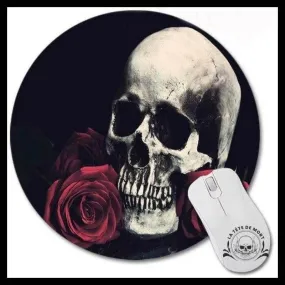 Tapis de Souris Tête de Mort Avec Rose