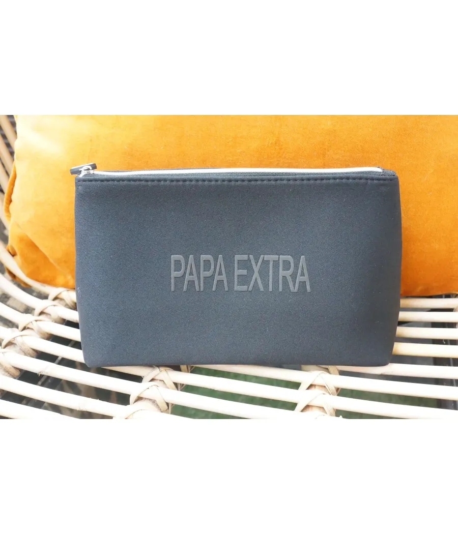 TROUSSE HOMME PAPA EXTRA NEOPRENE GRIS NECESSAIRE VOYAGE TOILETTE