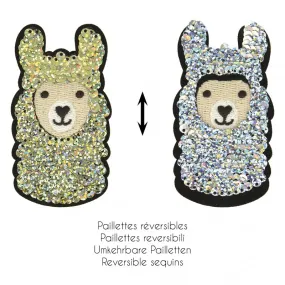 Écusson Lama Paillettes Or